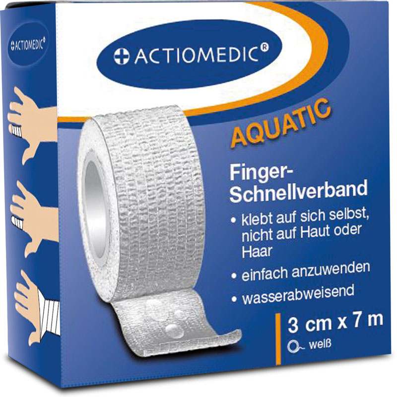 ACTIOMEDIC® AQUATIC  Schnellverband, weiß, 3 cm x 7 m, selbsthaftend}