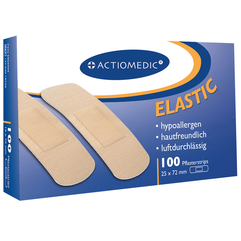 ACTIOMEDIC ELASTIC Pflasterstrips 25 x 72 mm, Pack ΰ 100 Stück}