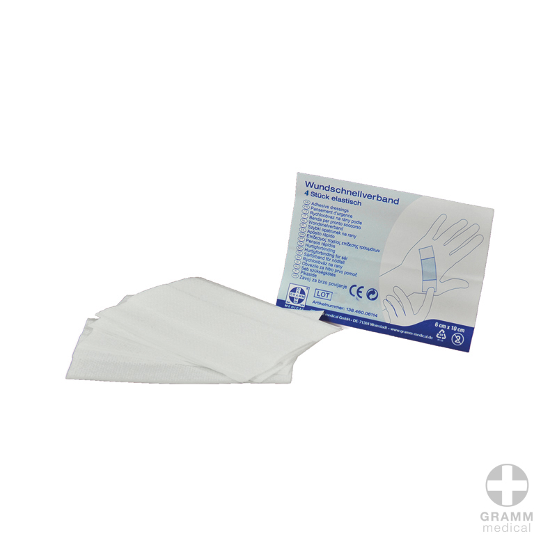 Wundschnellverband, 6 x 10 cm, non woven, Pack ΰ 4 Stόck}