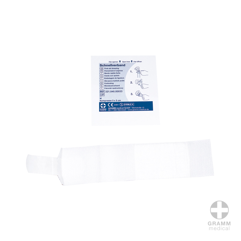 Schnellverband steril, 3 x 3 cm}