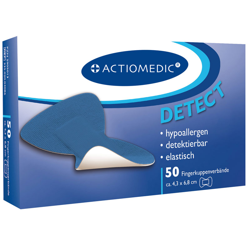 ACTIOMEDIC DETECT + ELASTIC Fingerkuppenverband, Pack ΰ 50 Stück}