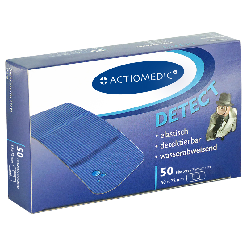 ACTIOMEDIC DETECT + ELASTIC Pflasterstrips, 50 x 72 mm, Pack ΰ 50 Stüc}