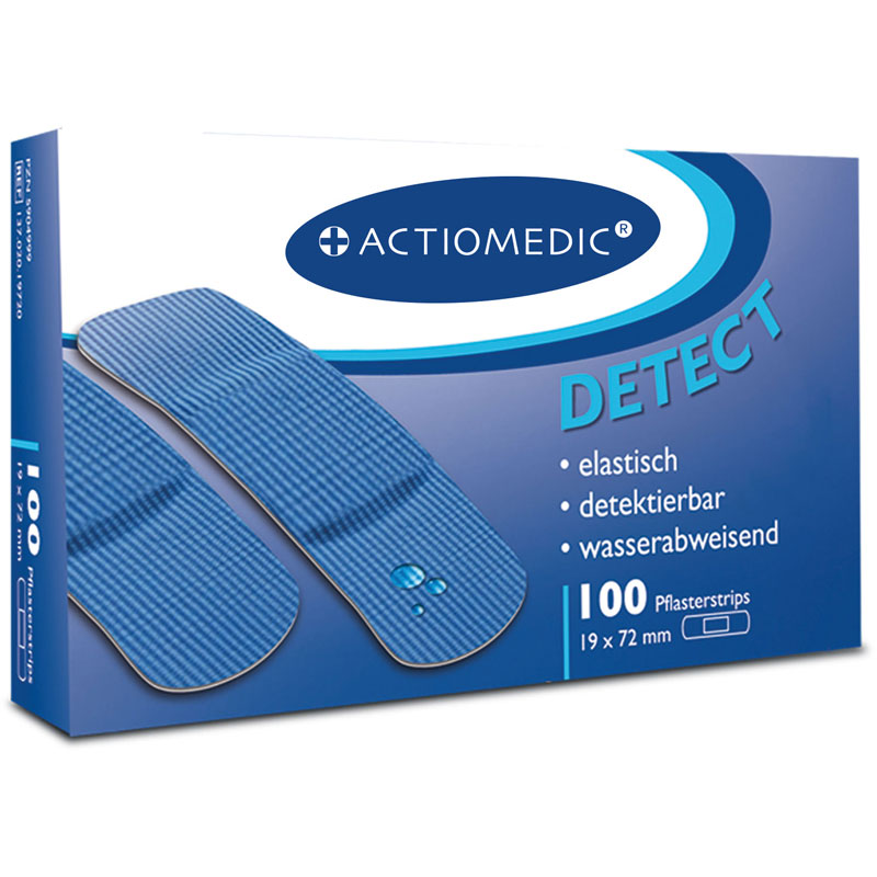 ACTIOMEDIC DETECT + AQUATIC Pflasterstrips, 19 x 72 mm, Pack ΰ 100 Stü}