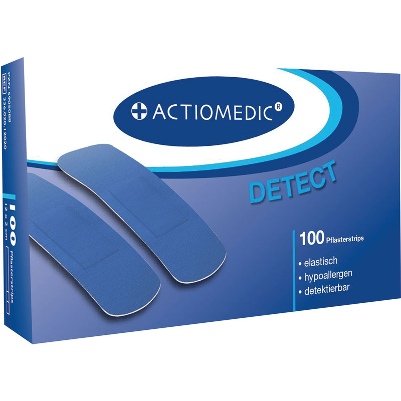 ACTIOMEDIC DETECT + ELASTIC Pflasterstrips, 19 x 72 mm, Pack ΰ 100 Stü}