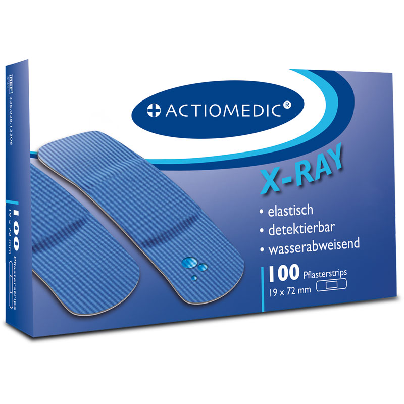 ACTIOMEDIC X-RAY + AQUATIC Pflasterstrips, 19 x 72 mm, Pack ΰ 100 Stüc}