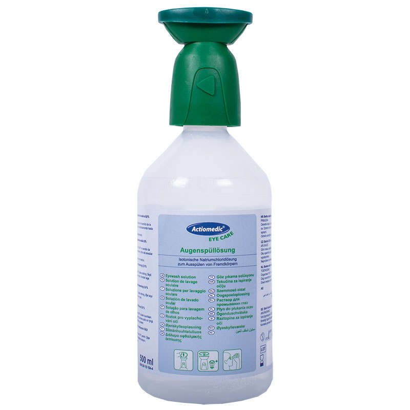 ACTIOMEDIC® Augenspülflasche mit Natriumchloridlösung 0,9%, 500 ml}